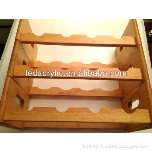 4 bottle capacity solid wood Stackable WOOD WINE RACK